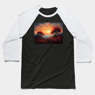 Spring landscape with a beautiful flowering trees. Baseball T-Shirt
